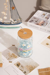 كوب بطبعة زهرة – 16 أونصة. مستوحى من الأزهار	