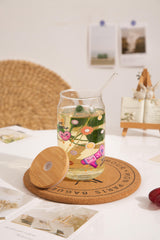 كوب بطبعة زهور – 16 أونصة أواني الشرب مستوحاة من الأزهار
