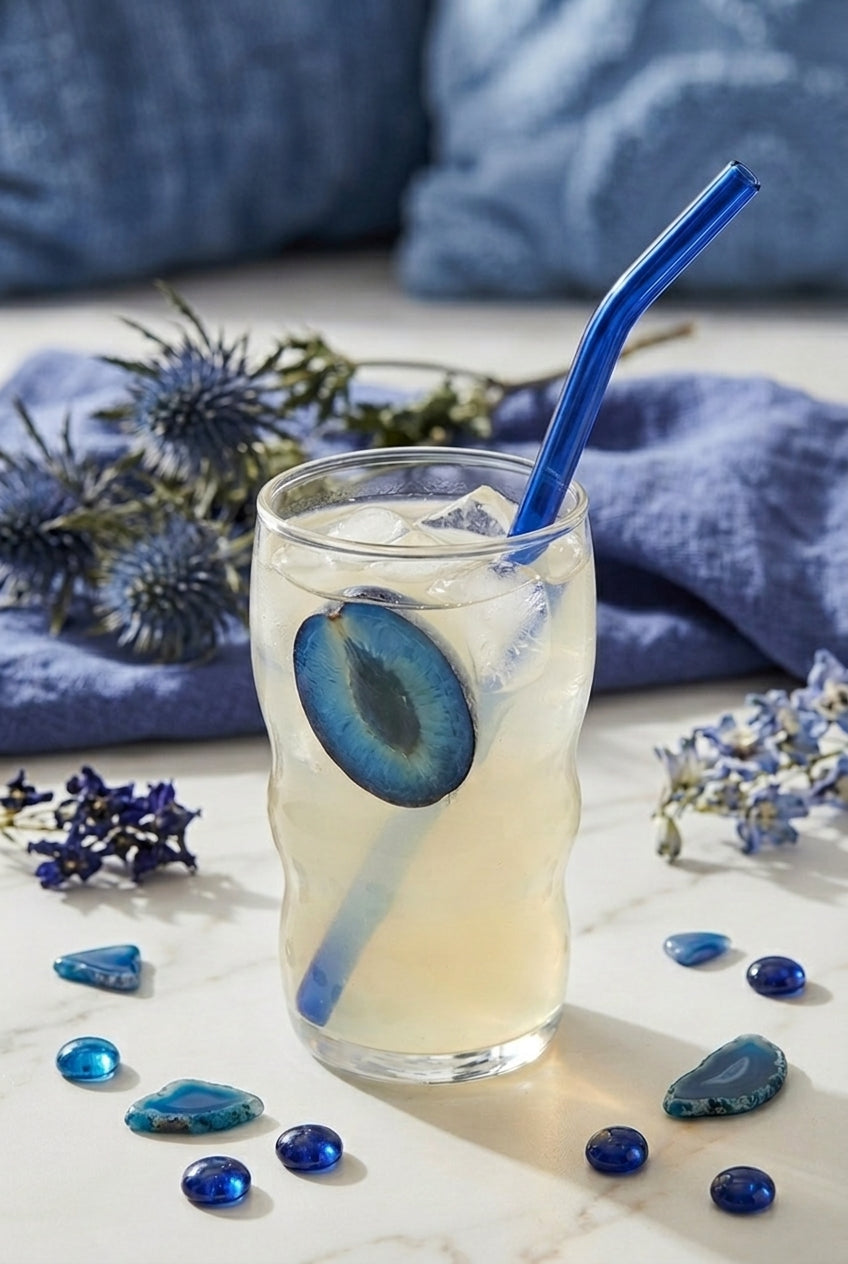 Deep Blue Wave Straw