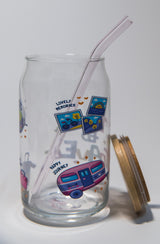 كوب "وقت السفر" الزجاجي – 16 أونصة. مستوحى من المغامرة	